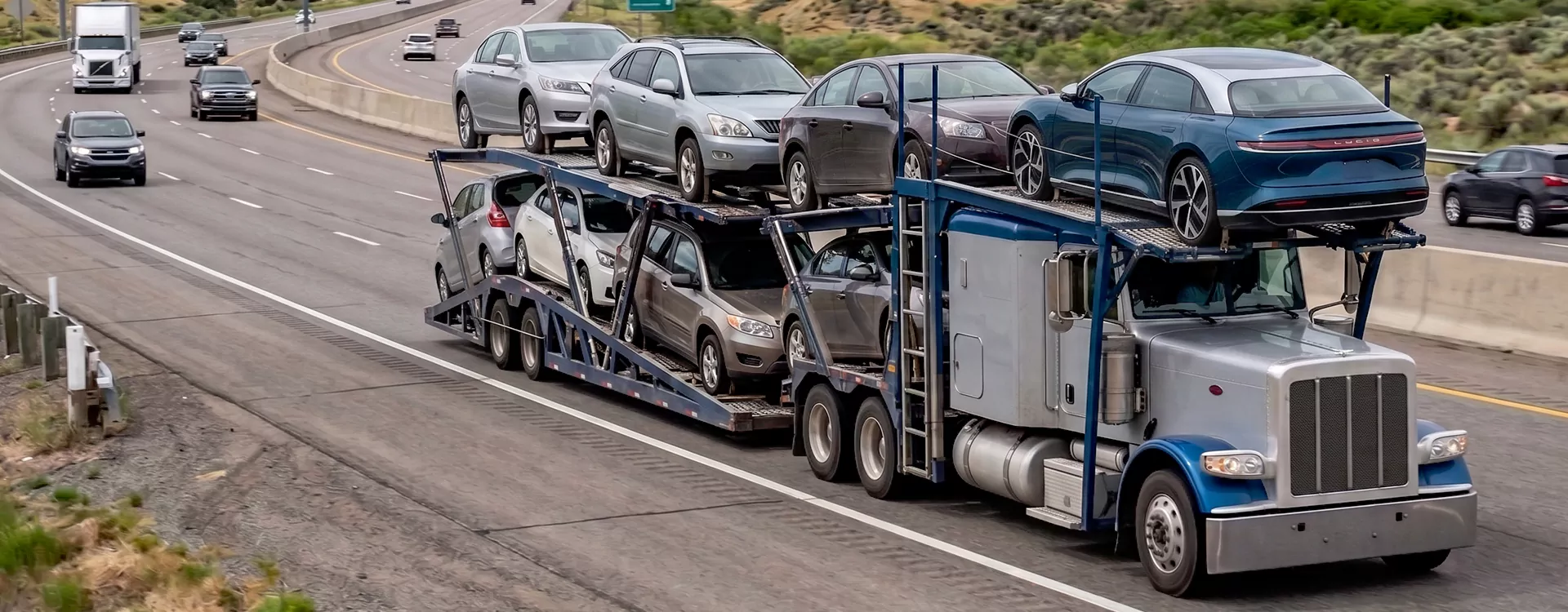 Vehicle carrier transporting cars from New York to Florida